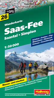 Saas Fee-Saastal-Simplon Wanderkarte Nr. 26,1:50 000