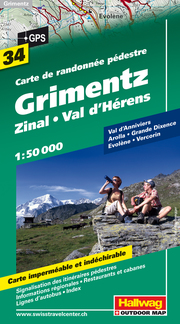 Grimentz, Zinal, Val d'Hérens Wanderkarte Nr. 34,1:50 000