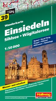Einsiedeln, Sihlsee, Wägitalersee Wanderkarte Nr. 39,1:50 000