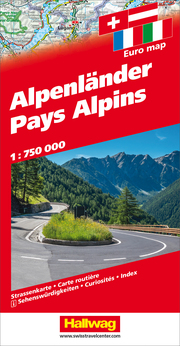 Alpenländer Strassenkarte 1:750 000