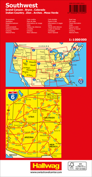 USA (Southwest), Southern Rockies - Canyon Country, Road Guide Nr. 6, Strassenkarte 1:1 Mio - Abbildung 1