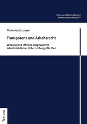 Transparenz und Arbeitsrecht - Cover