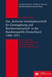 Die 'Kritische Vierteljahresschrift für Gesetzgebung und Rechtswissenschaft'in der Bundesrepublik Deutschland 1986-2011 - Cover