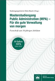Masterstudiengang Public Administration (MPA) - Für die gute Verwaltung von morgen - Cover