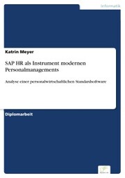 SAP HR als Instrument modernen Personalmanagements - Cover