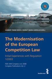The Modernisation of the European Competition Law