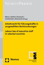 Arbeitsrecht für Führungskräfte in ausgewählten Rechtsordnungen - Labour law of executive staff in selected countries - Cover