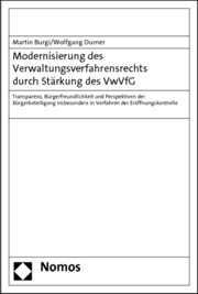 Modernisierung des Verwaltungsverfahrensrechts durch Stärkung des VwVfG - Cover