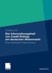 Der Informationsgehalt von Credit Ratings am deutschen Aktienmarkt - Cover