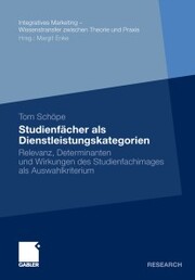 Studienfächer als Dienstleistungskategorien - Cover