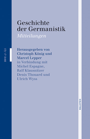 Geschichte der Germanistik - Cover