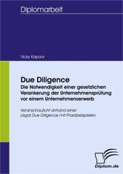 Due Diligence - Die Notwendigkeit einer gesetzlichen Verankerung der Unternehmensprüfung vor einem Unternehmenserwerb - Cover