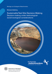 Sustainable Test Site Decision-Making. - Cover