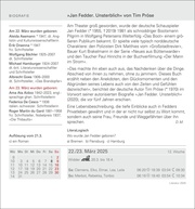 Literatur Tagesabreißkalender 2025 - Kulturkalender - Autoren, Werke, Hörbücher - Illustrationen 12