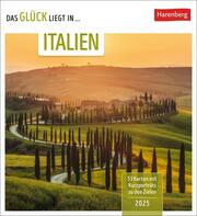 Das Glück liegt in Italien Postkartenkalender 2025 - Wochenkalender mit 53 Postkarten, 53 besondere Orte entdecken