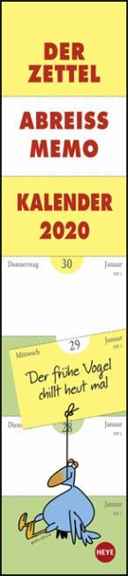 Zettel-Abreiß-Memo-Kalender 2020