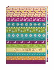 Streifen Floral Schülerkalender A5 2021/2022 - Cover