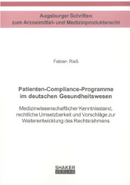Patienten-Compliance-Programme im deutschen Gesundheitswesen