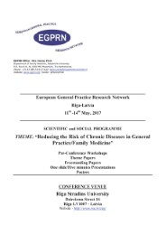 European General Practice Research Network (EGPRN), Riga-Latvia, 11-14 May 2017