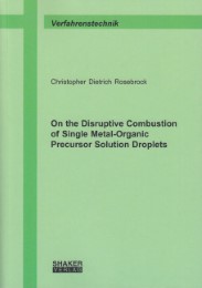 On the Disruptive Combustion of Single Metal-Organic Precursor Solution Droplets - Cover