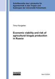 Economic viability and risk of agricultural biogas production in Russia - Cover