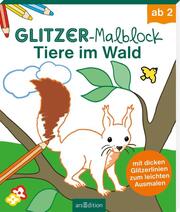 Glitzer-Malblock – Tiere im Wald