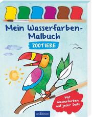 Mein Wasserfarben-Malbuch Zootiere - Cover
