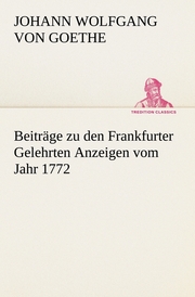 Beiträge zu den Frankfurter Gelehrten Anzeigen vom Jahr 1772 - Cover
