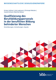 Qualifizierung des Berufsbildungspersonals in der beruflichen Bildung behinderter Menschen - Cover