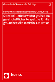 Standardisierte Bewertungssätze aus gesellschaftlicher Perspektive für die gesun - Cover