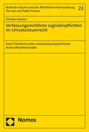 Verfassungsrechtliche Legislativpflichten im Umsatzsteuerrecht