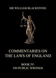 Commentaries on the Laws of England - Cover