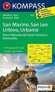 KOMPASS Wanderkarte 2455 San Marino - San Leo - Urbino - Urbania - Parco Naturale del Sasso Simone e Simoncello