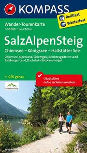 KOMPASS Wander-Tourenkarte Salz-Alpen-Steig - Chiemsee - Königssee - Hallstätter See 1:50.000 - Cover