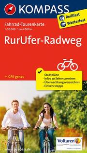 KOMPASS Fahrrad-Tourenkarte RurUfer-Radweg, 1:50000
