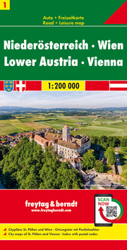 Niederösterreich - Wien, Autokarte 1:200.000