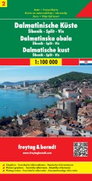 Dalmatinische Küste, Sibenik - Split - Vis, Autokarte 1:100.000