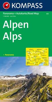KOMPASS Autokarte Alpen, Alps, Alpi, Alpes 1:500.000