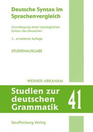 Deutsche Syntax im Sprachenvergleich - Cover