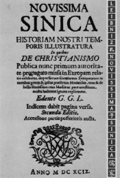Novissima Sinica (1697)/Das Neueste von China