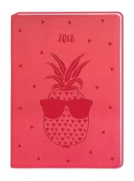 Terminplaner Lederlook: 'Ananas' A6 2018