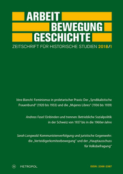 Arbeit - Bewegung - Geschichte. Zeitschrift für historische Studien 2018/I