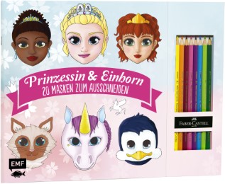 Prinzessin & Einhorn - 20 Masken zum Ausmalen und Ausschneiden