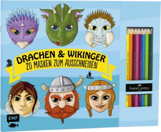 Drachen & Wikinger - 20 Masken zum Ausmalen und Ausschneiden