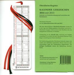Kalenderübersicht mit Lesezeichen 2013 / 2014