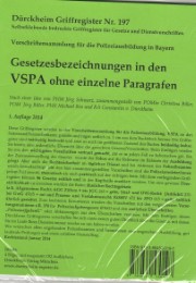 VSPA - Gesetzesbezeichnungen in den VSPA ohne einzelne Paragraphen - Griffregister Nr. 197