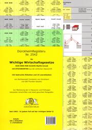 Dürckheim-Griffregister Nr. 2542, Wichtigste Wirtschaftsgesetze (BGB, HGB, GmbHG, AktG, UmwG) mit Stichworten - Cover