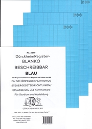 Dürckheim-Register Nr 2849 BLANKO-BLAU beschreibbar für Gesetzessammlungen
