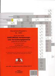 DürckheimRegister Nr. 3082 für C.H. Beck Verlag SARTORIUS Verfassungs- und Verwaltungsgesetze