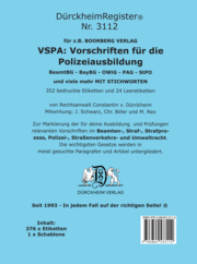 DürckheimRegister® 3112 - für z.B. Boorberg Verlag VSPA: Vorschriften für die Polizeiausbildung